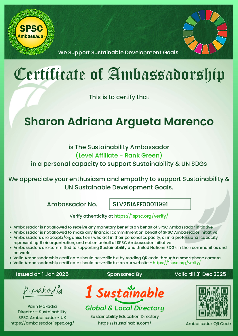 Certificado Sustainability Ambassador